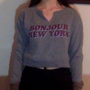 Cropped gray sweater